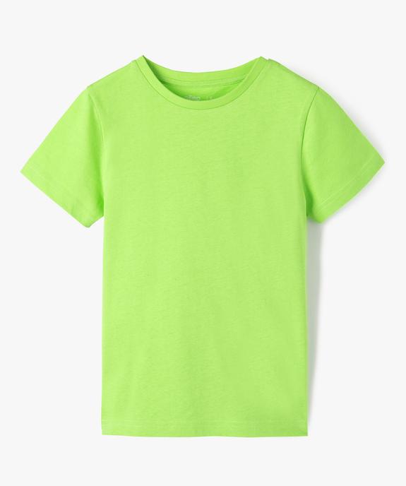 Tee-shirt à manches courtes en coton uni garçon vue1 - GEMO (ENFANT) - GEMO