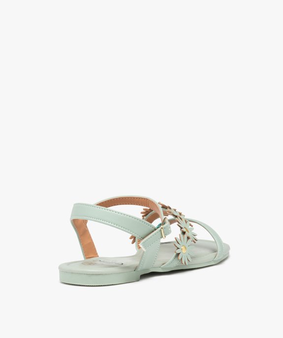 Sandales femme unies à talon plat et fleurs en relief vue4 - GEMO (CASUAL) - GEMO