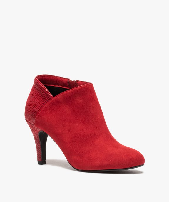 Low-boots femme dessus suédine et bordures passepoil vue2 - GEMO(URBAIN) - GEMO
