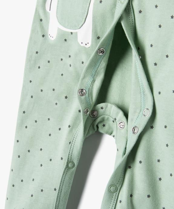 Pyjama dors-bien en coton avec motif lapin bébé garçon vue2 - GEMO 4G BEBE - GEMO