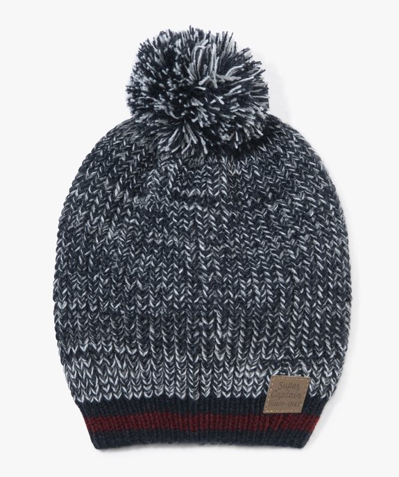 Bonnet garçon en maille chinée avec pompon vue1 - GEMO (ENFANT) - GEMO