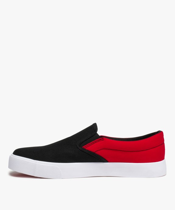Chaussures basses homme slip-on en toile bicolore vue3 - GEMO 4G HOMME - GEMO
