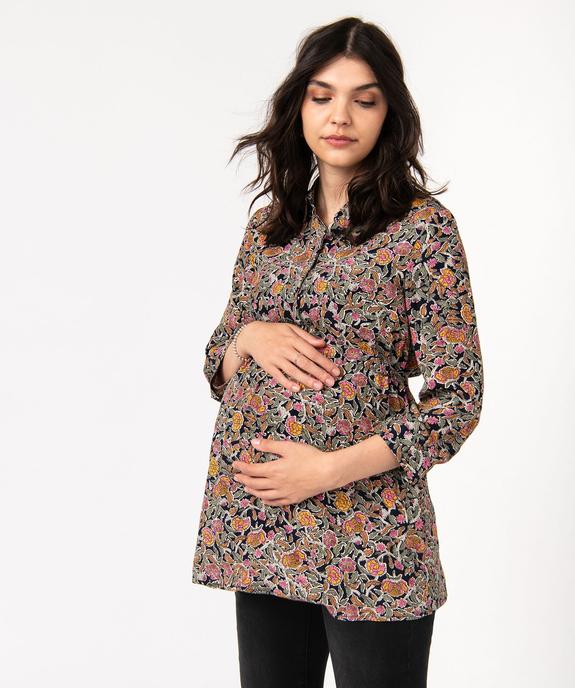 Blouse de grossesse fluide imprimée à manches 3/4 vue1 - GEMO(FEMME PAP) - GEMO