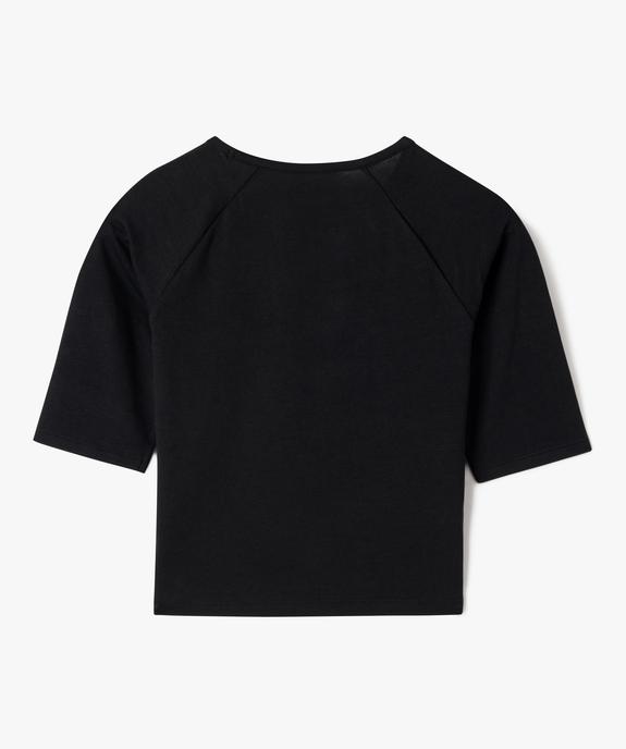 Tee-shirt court à manches courtes ouvert aux emmanchures fille vue3 - GEMO 4G FILLE - GEMO