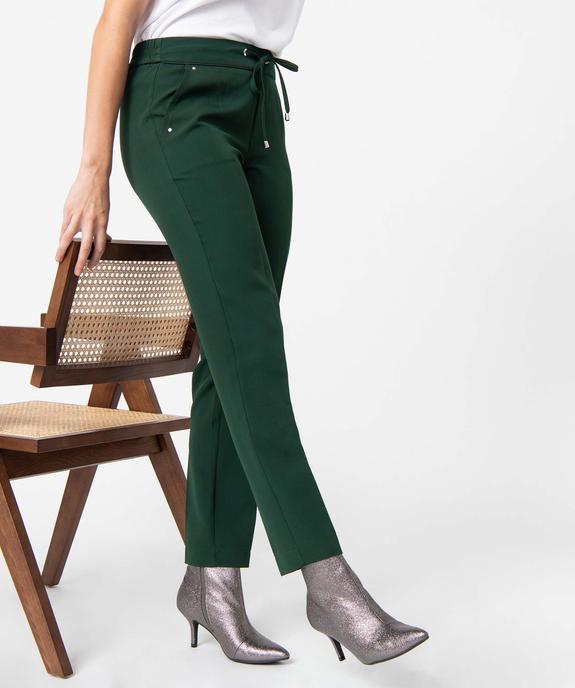 Pantalon femme en maille souple à plis vue5 - GEMO(FEMME PAP) - GEMO