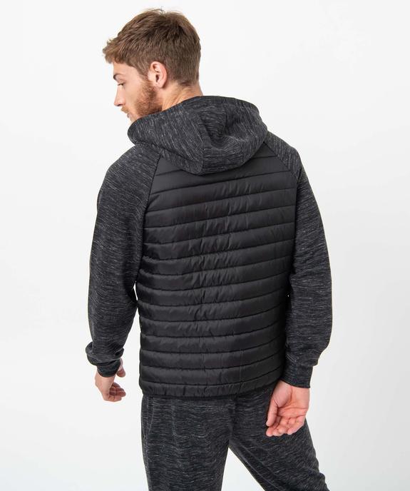 Sweat homme à capuche bi-matières vue3 - GEMO (HOMME) - GEMO