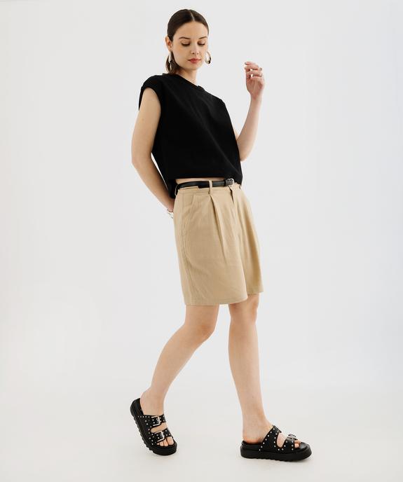 Bermuda ample et chic en viscose-lin avec ceinture femme vue4 - GEMO(FEMME PAP) - GEMO
