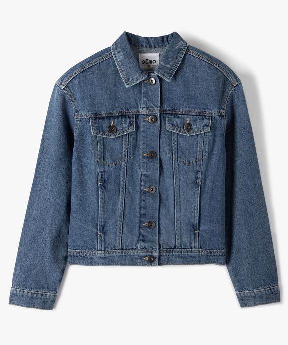 Veste fille en jean avec marques d'usures vue2 - GEMO (ENFANT) - GEMO