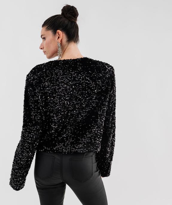 Veste courte en velours à sequins femme vue3 - GEMO(FEMME PAP) - GEMO