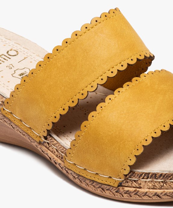 Mules femme confort à brides dentelées unies vue6 - GEMO (CONFORT) - GEMO