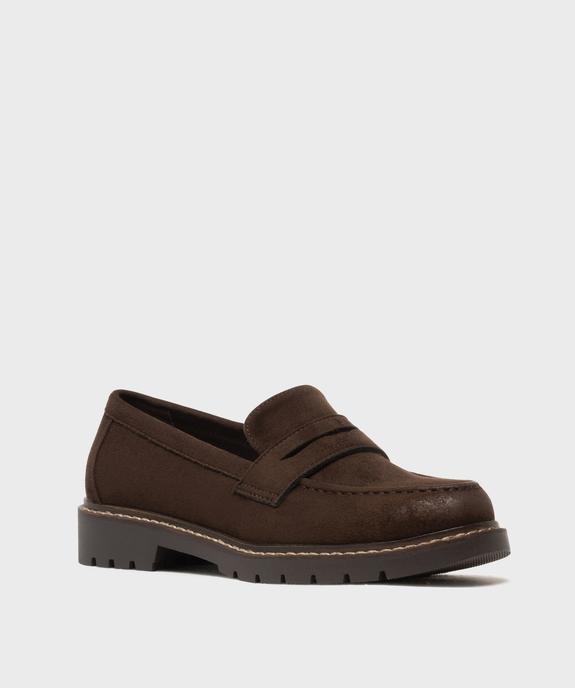Mocassins en suédine douce à semelle crantée et semelle intérieure cuir femme - Valentina Baldano vue2 - VALENTINA BALDA - GEMO