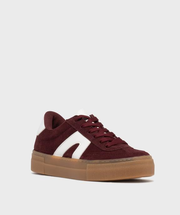 Baskets dessus cuir avec patchs léopard femme - Camps United vue2 - CAMPS - GEMO