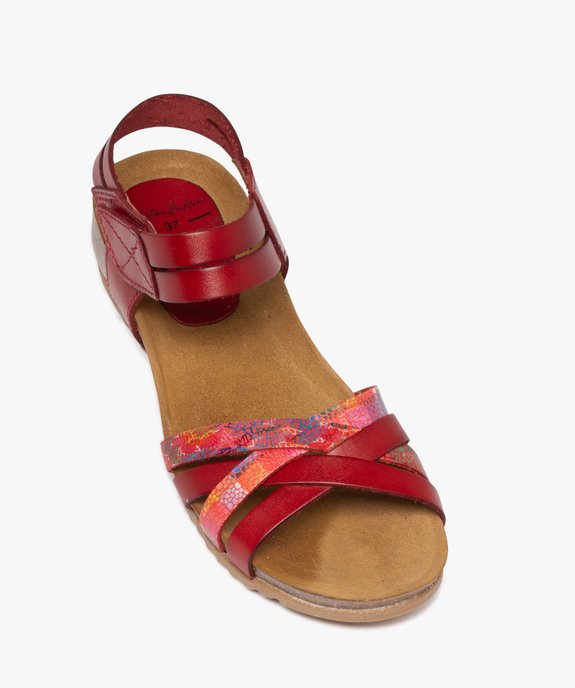 Sandales confort dessus cuir avec brides scratch femme vue5 - VALENTINA BALDA - GEMO