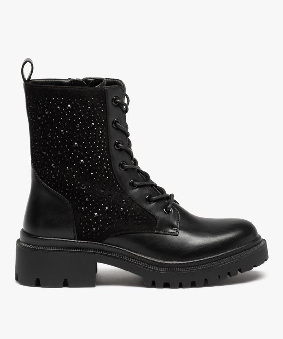 Bottines femme unies à strass et semelle crantée vue1 - GEMO (CASUAL) - GEMO