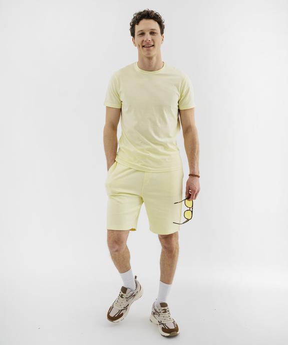 Tee-shirt manches courtes col rond en coton homme vue4 - GEMO 4G HOMME - GEMO