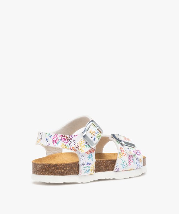 Sandales fille à brides à boucle fantaisie et semelle liège vue4 - GEMO 4G FILLE - GEMO