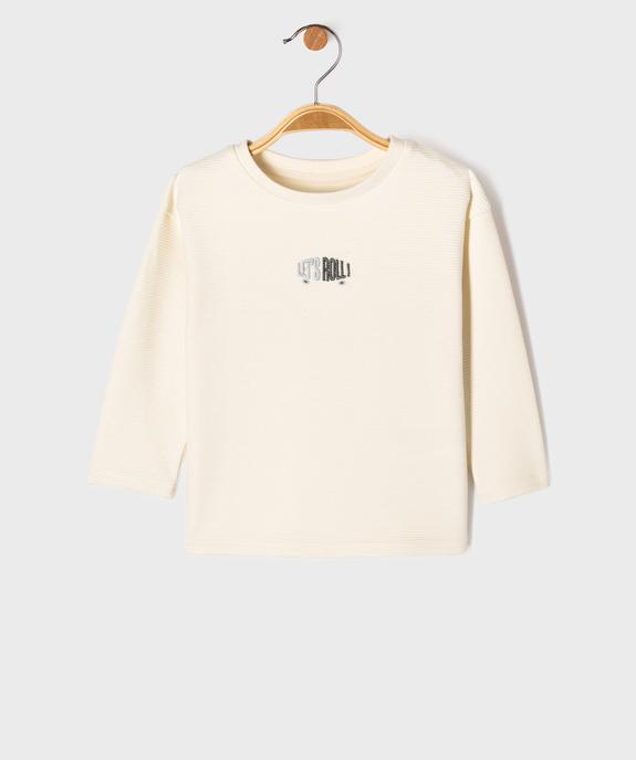 Tee-shirt manches longues en maille texturée bébé garçon vue1 - GEMO 4G BEBE - GEMO