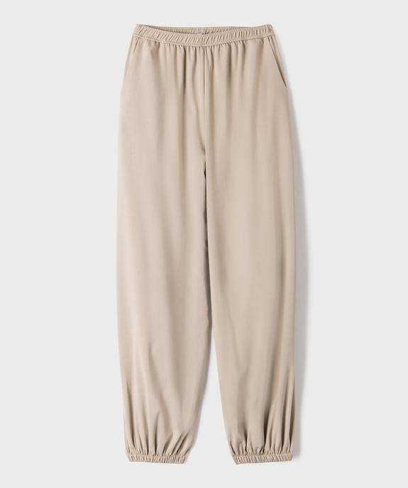 Pantalon sarouel en tissu souple et extensible fille vue1 - GEMO (JUNIOR) - GEMO
