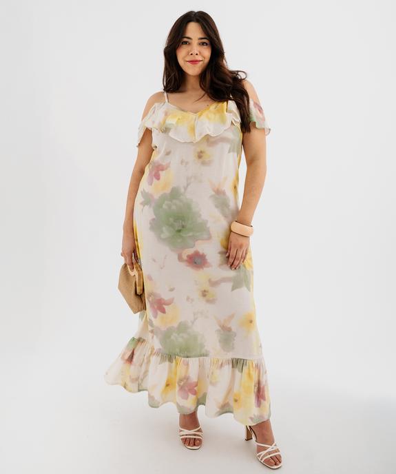 Robe longue à volants et fines bretelles femme grande taille vue3 - GEMO (G TAILLE) - GEMO