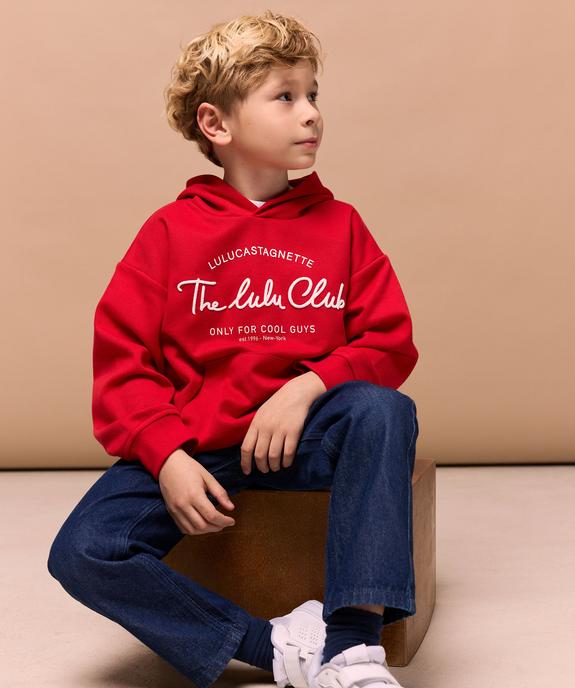 Sweat à capuche avec inscription brodée garçon - LuluCastagnette vue1 - LULUCASTAGNETTE - GEMO