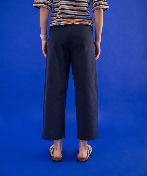 Pantalon barrel en coton stretch à taille élastiquée femme vue4 - GEMO(FEMME PAP) - GEMO