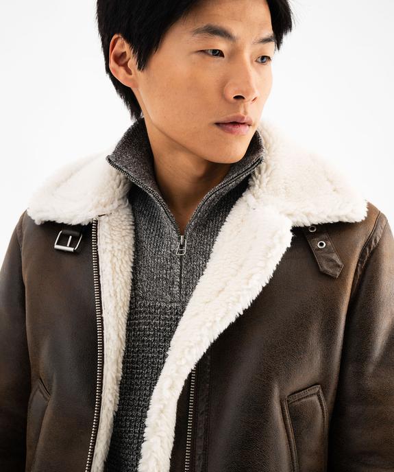 Blouson aviateur doublure sherpa homme vue2 - GEMO (HOMME) - GEMO