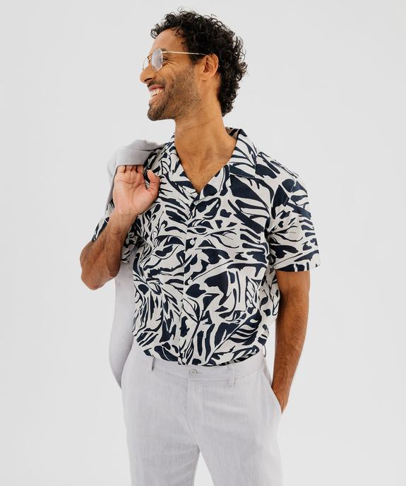 Chemise à manches courtes imprimée homme vue1 - GEMO (HOMME) - GEMO