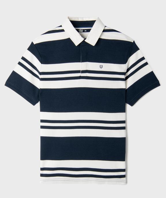 Polo manches courtes à rayures homme vue1 - GEMO 4G HOMME - GEMO