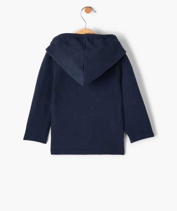 Tee-shirt bébé garçon à capuche et manches longues en maille - LuluCastagnette vue3 - LULUCASTAGNETTE - GEMO