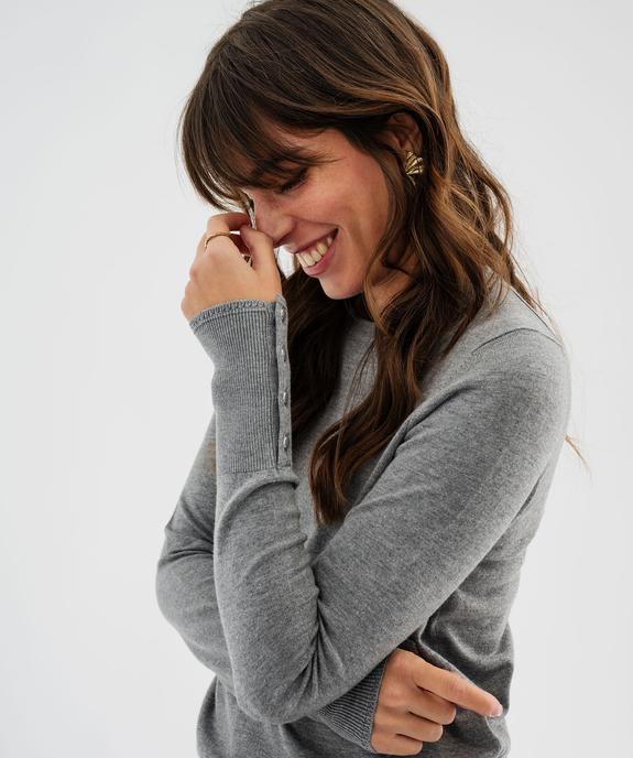 Pull col rond en maille viscose fine et souple femme vue1 - GEMO 4G FEMME - GEMO