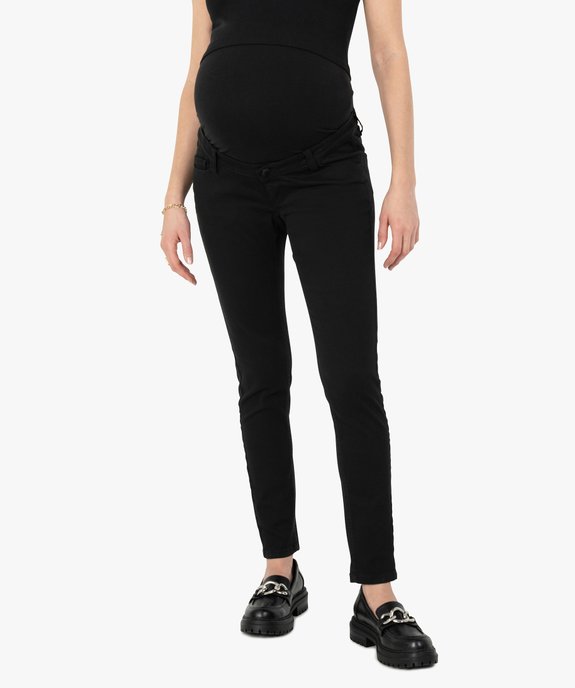 Jean de grossesse coupe slim avec large bandeau élastiqué vue1 - GEMO (MATER) - GEMO