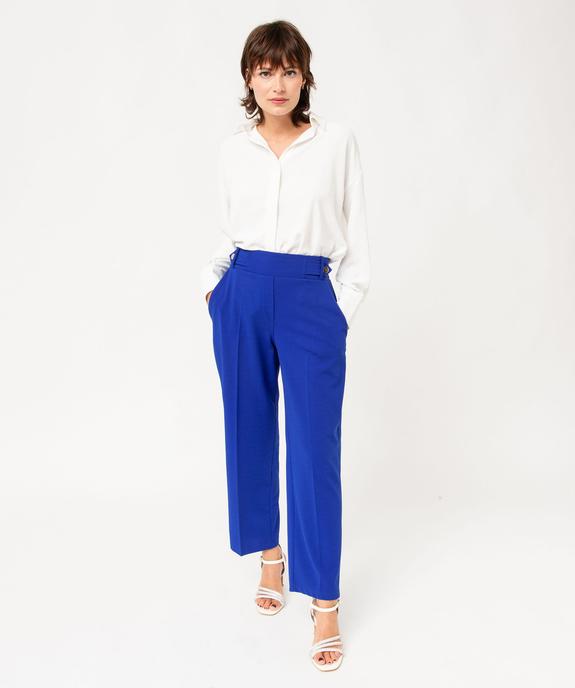 Pantalon 7/8ème à plis en maille fluide femme vue5 - GEMO(FEMME PAP) - GEMO