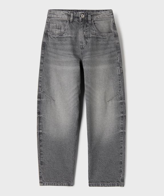 Jean loose en denim délavé effet froissé garçon vue1 - GEMO 4G GARCON - GEMO