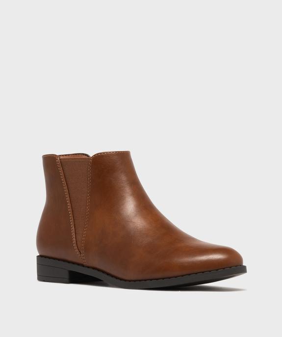 Bottines femme unies à talon plat style Chelsea   vue10 - VALENTINA BALDA - GEMO