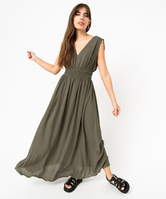 Robe longue sans manches à col V femme vue2 - GEMO(FEMME PAP) - GEMO