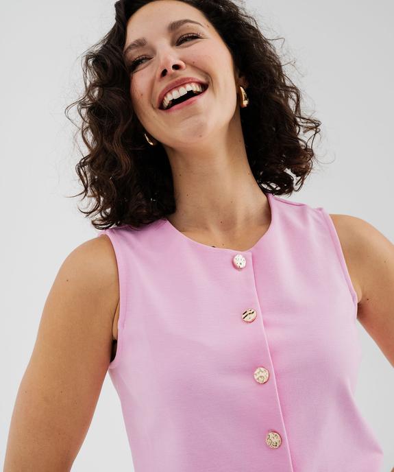 Gilet de costume sans manches en maille milano femme vue2 - GEMO(FEMME PAP) - GEMO