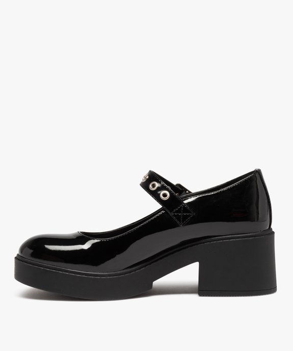 Escarpin verni avec semelle plateforme femme vue3 - GEMO(URBAIN) - GEMO