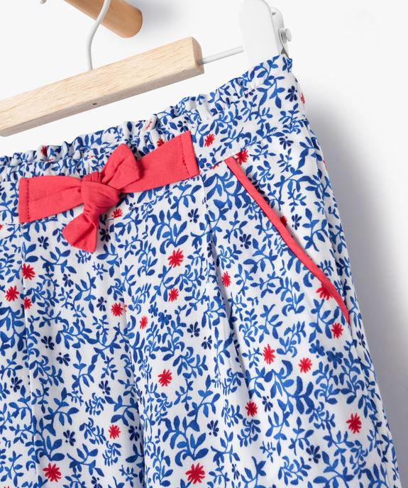 Pantalon fluide à taille élastiquée et imprimé fleuri bébé fille vue2 - GEMO 4G BEBE - GEMO