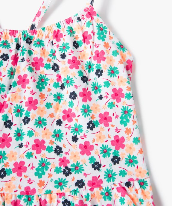 Robe fille ample à motif fleuri et fines bretelles croisées vue2 - GEMO (ENFANT) - GEMO