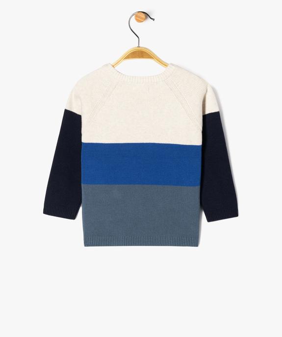 Pull en coton 4 couleurs bébé garçon vue4 - GEMO(BEBE DEBT) - GEMO
