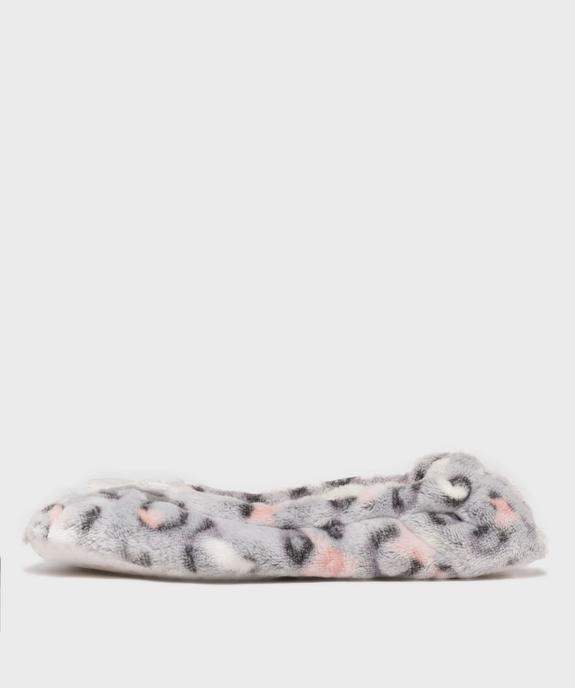 Chaussons ballerines en velours souple femme vue3 - GEMO(HOMWR FEM) - GEMO