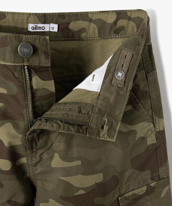 Bermuda garçon cargo en twill imprimé coupe Regular vue2 - GEMO 4G GARCON - GEMO