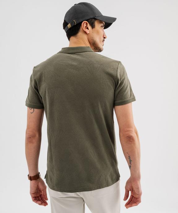 Polo manches courtes à motifs texturés homme vue3 - GEMO (HOMME) - GEMO