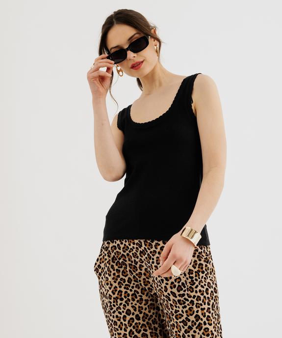 Débardeur en coton avec finitions dentelées femme vue2 - GEMO(FEMME PAP) - GEMO