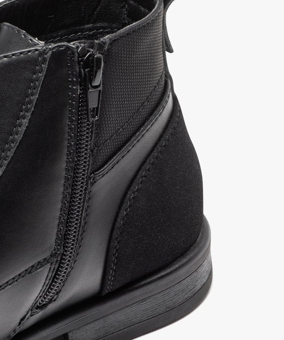 Boots homme unies style casual à lacets et à zip vue6 - GEMO(URBAIN) - GEMO