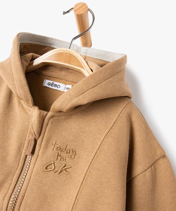 Sweat zippé molletonné à capuche bébé garçon vue2 - GEMO(BEBE DEBT) - GEMO