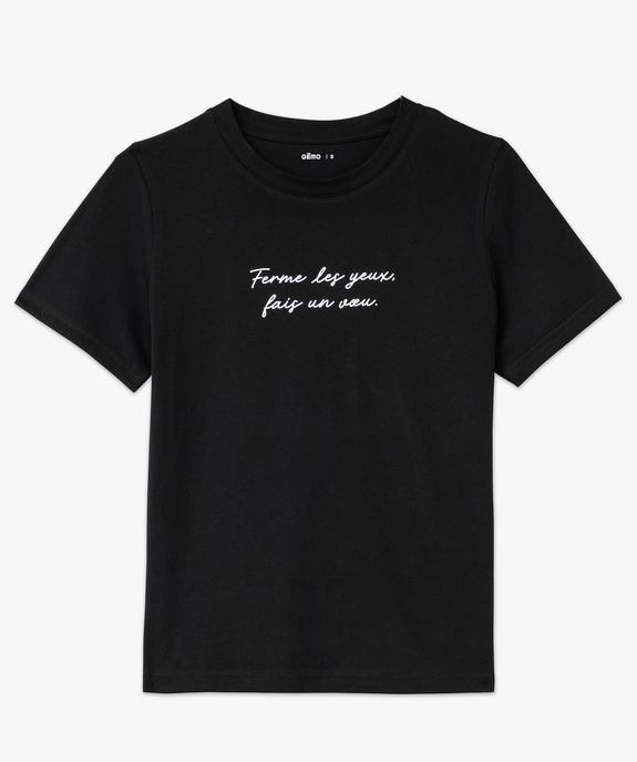 Tee-shirt manches courtes en coton à message femme - GEMO(FEMME PAP) Tee-shirt manches courtes en coton à message femme vue4 - GEMO(FEMME PAP) - GEMO