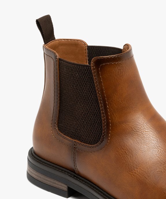 Boots homme style Chelsea effet grainé vue7 - URBAN STEPS - GEMO