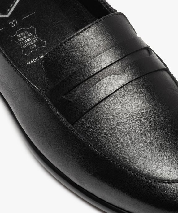 Mocassins femme à talon plat dessus cuir uni – Tanéo vue6 - TANEO - GEMO