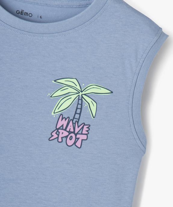 Débardeur en coton avec motif poitrine garçon vue2 - GEMO (ENFANT) - GEMO